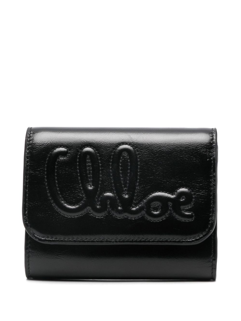 Chloé Trifold C Chloé 小号钱包 - 黑色