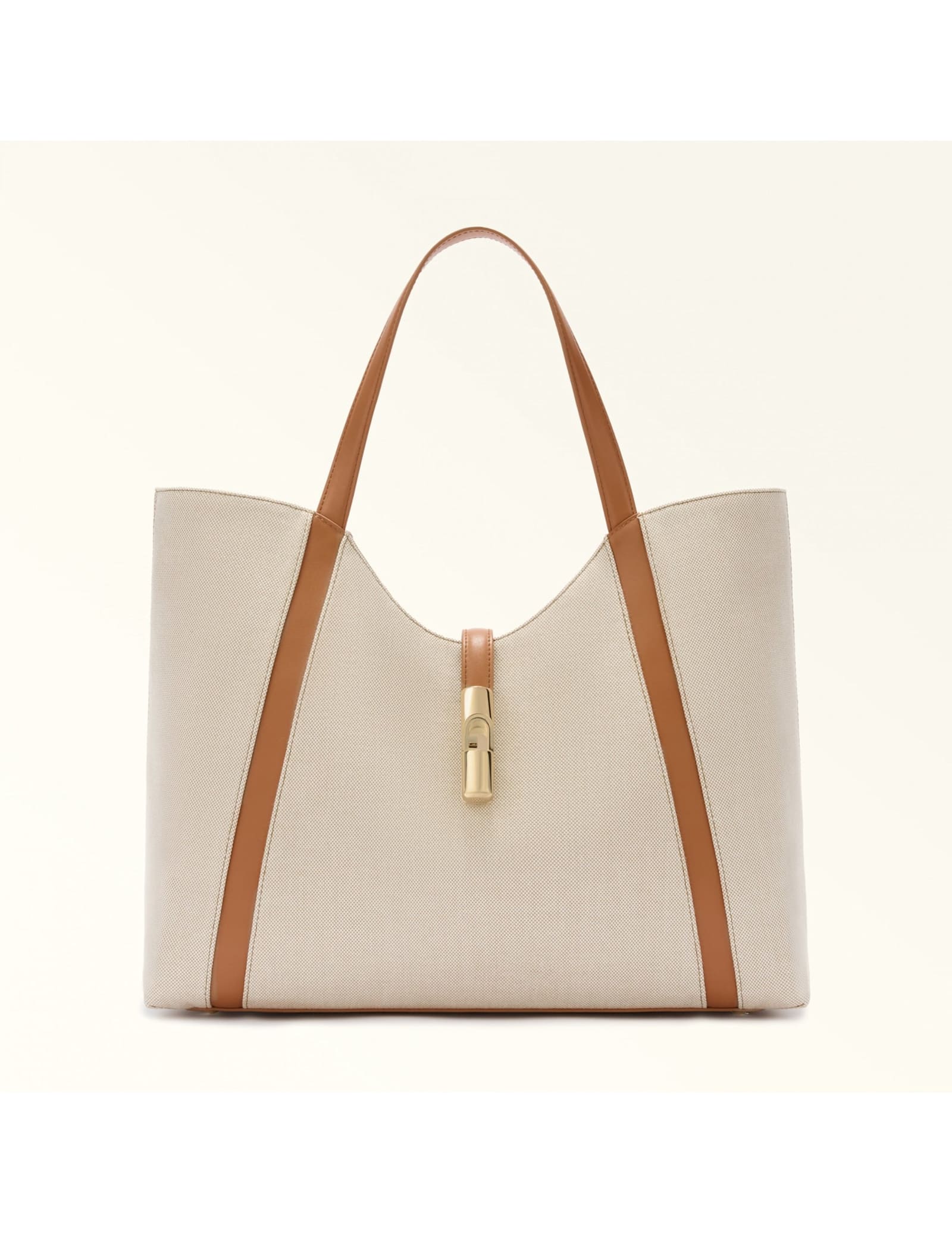 Furla Shopping Goccia Xl Hobo In Canvas And Leather