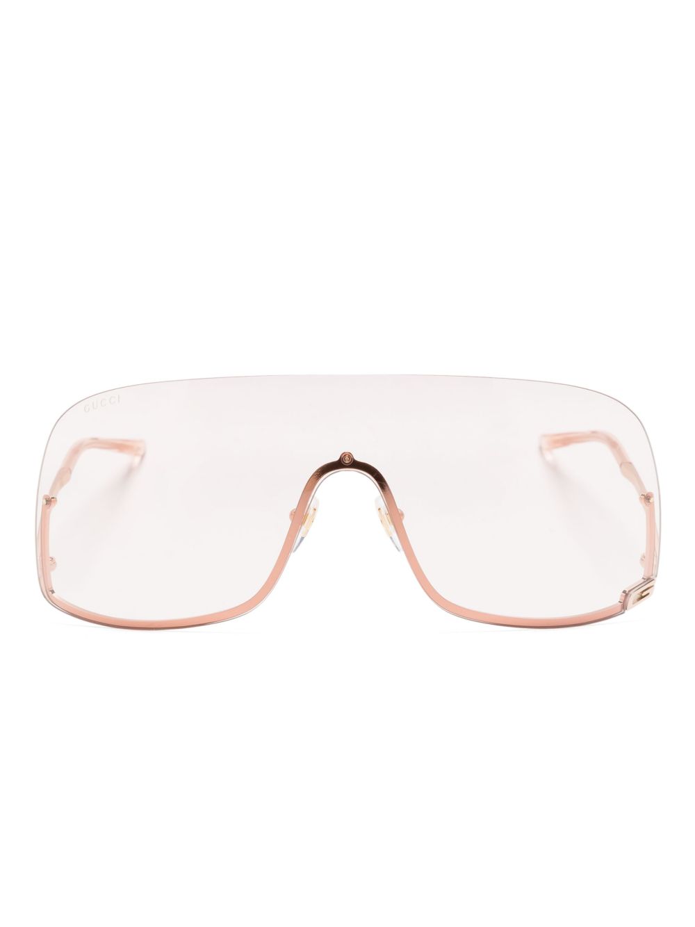 Gucci Eyewear 超大复古框太阳眼镜 - 金色