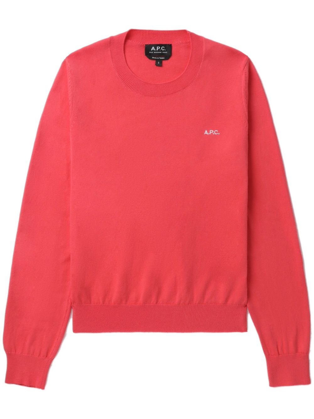 A.P.C. logo刺绣毛衣 - 粉色