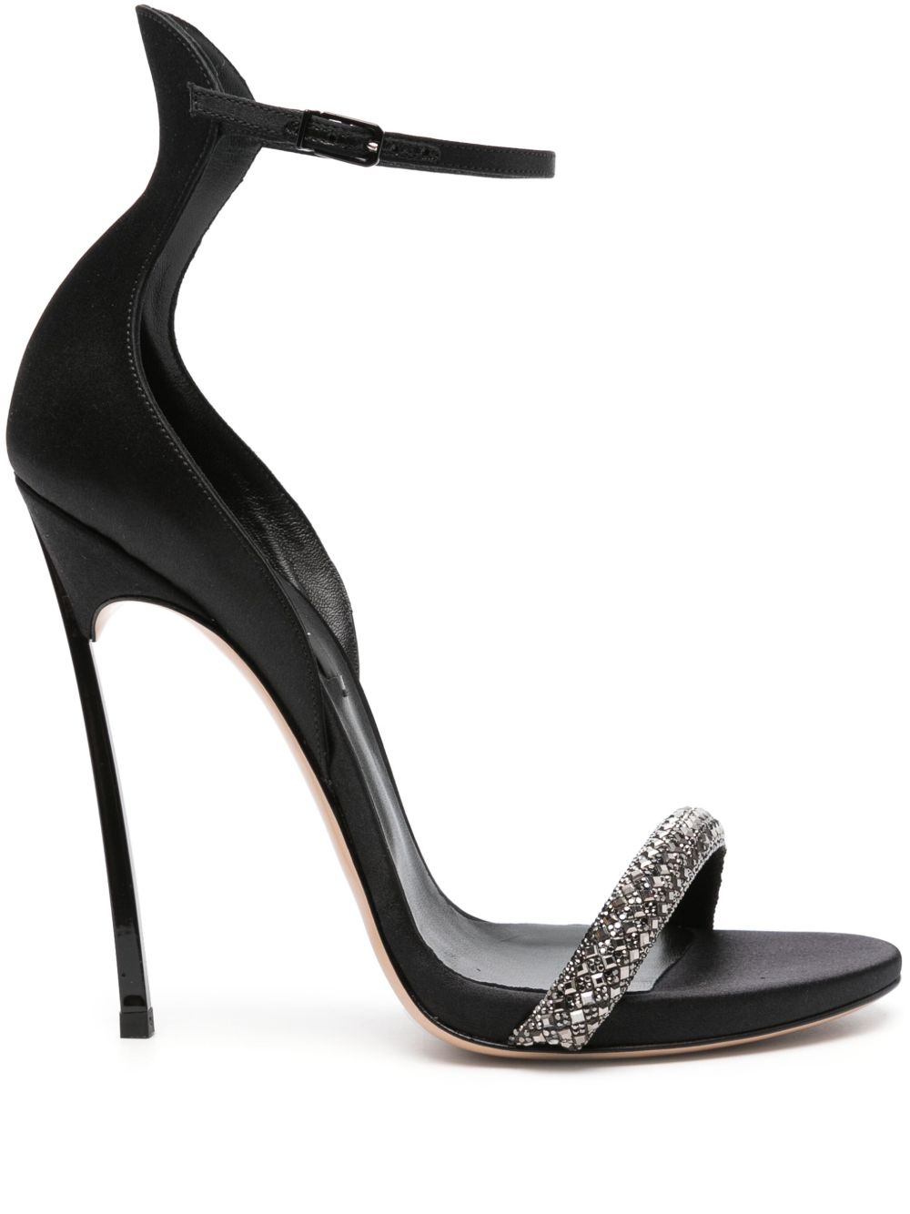 Casadei Cappa Blade Stratosphere 缎面凉鞋 - 黑色