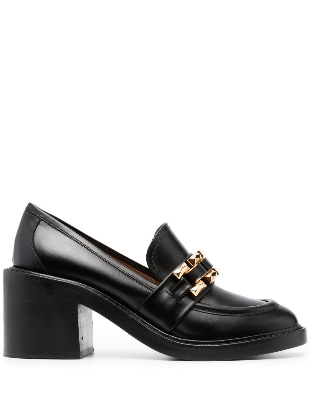 Roberto Festa Cuir 粗高跟乐福鞋 - 黑色