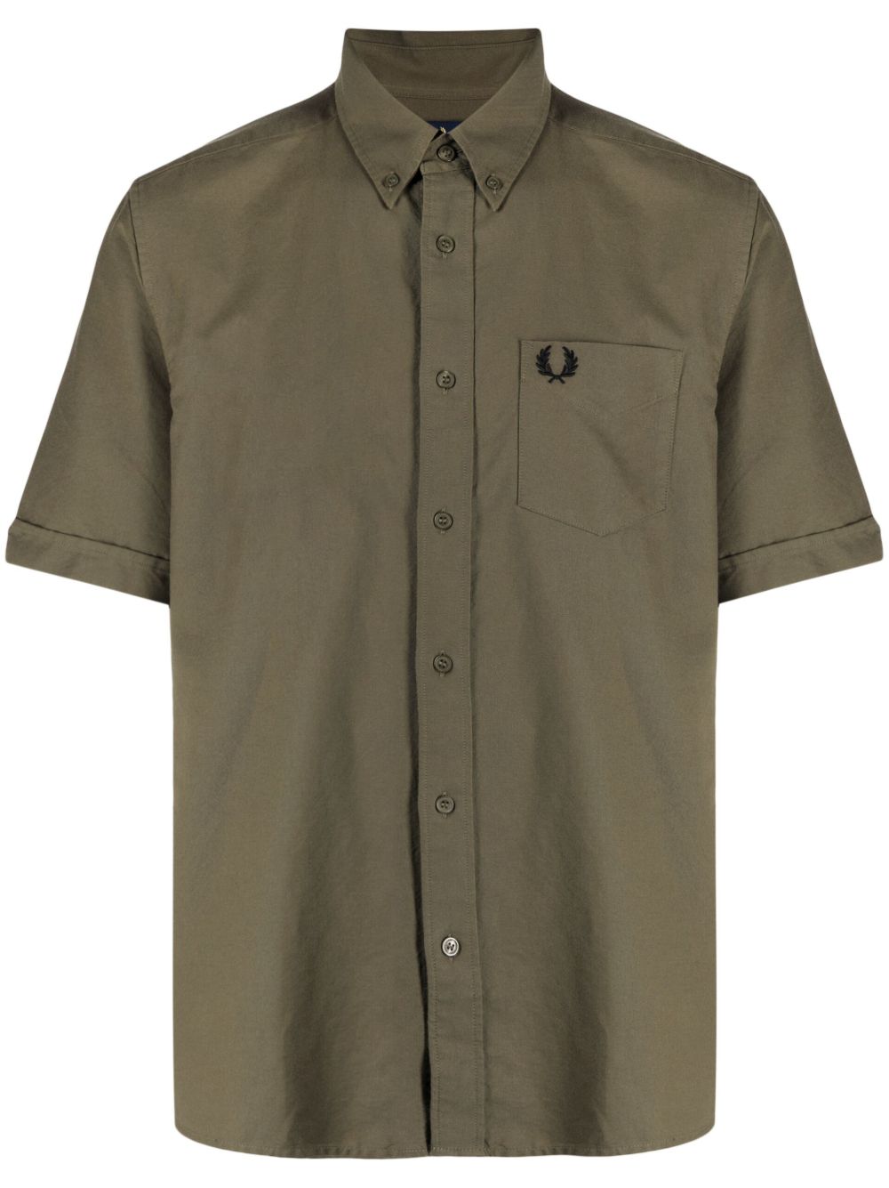 Fred Perry 短袖棉衬衫 - 绿色