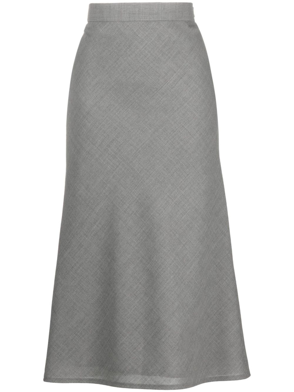 Thom Browne Fresco 双褶中长半身裙 - 灰色