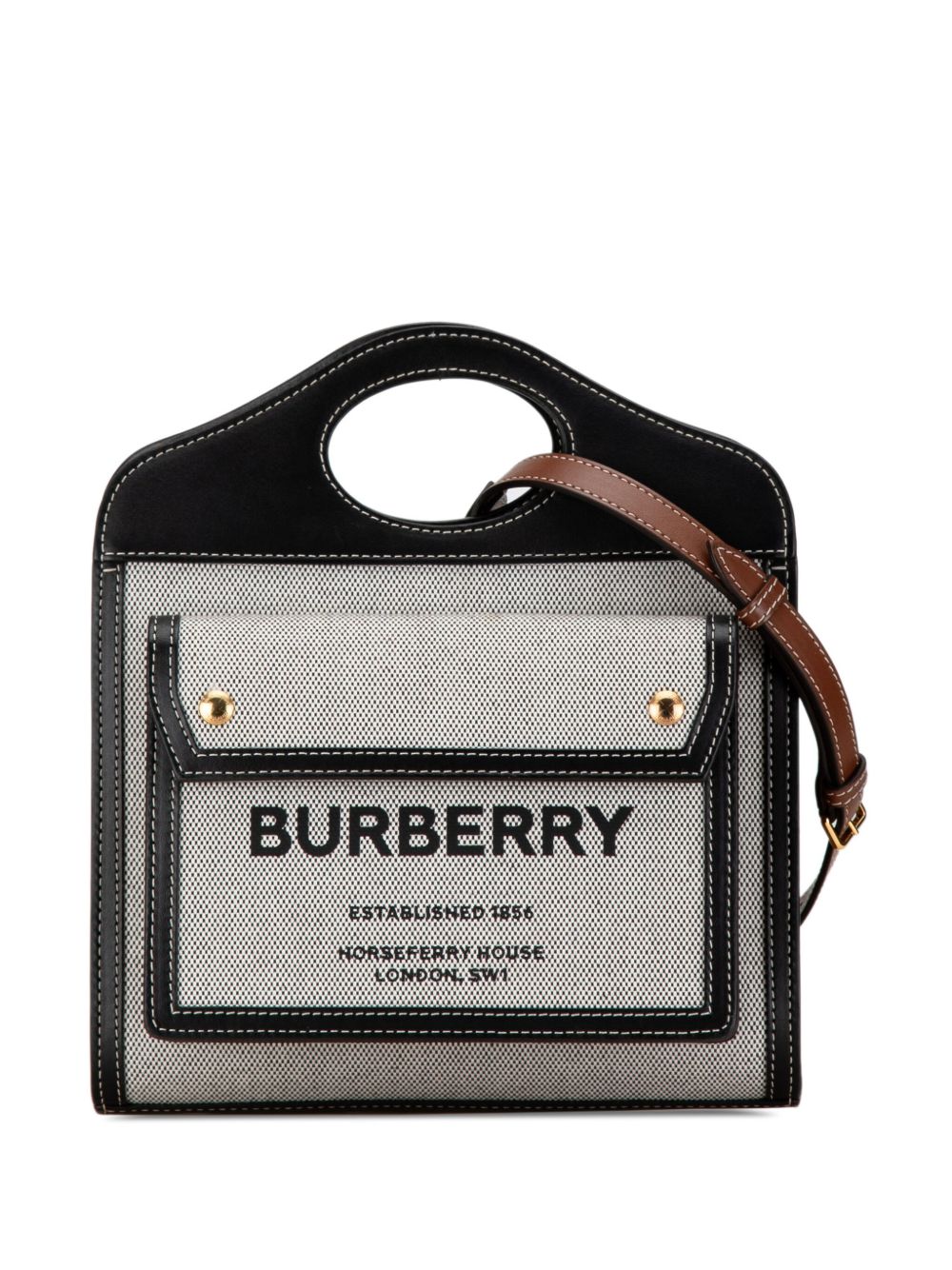 Burberry Pre-Owned Pocket Bag 中号帆布斜挎包（2018-2023年典藏款） - 灰色