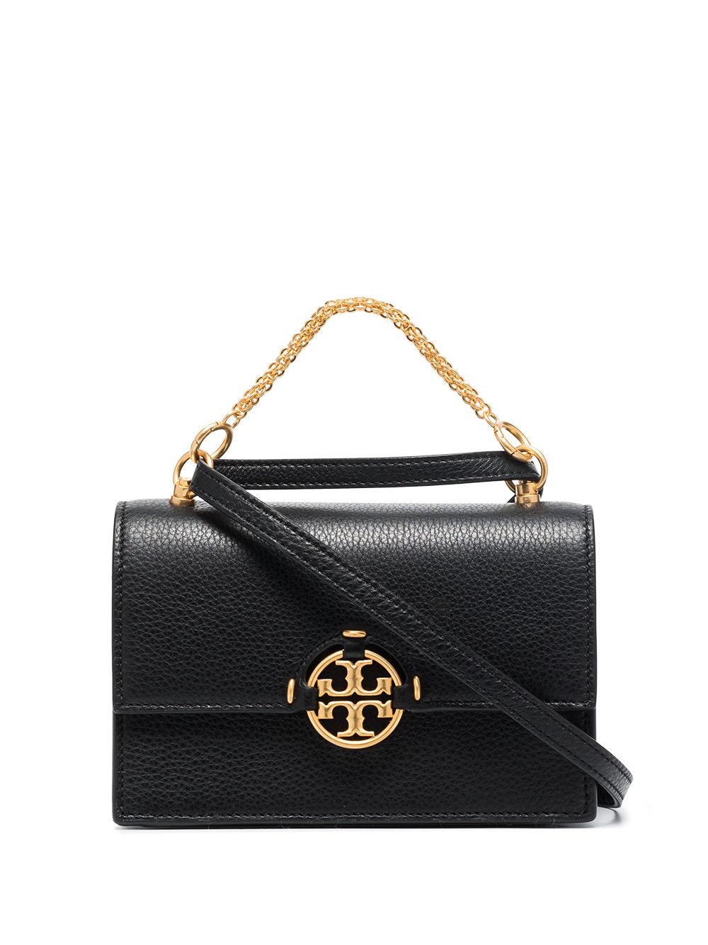 Tory Burch Miller 皮质迷你手提包 - 黑色