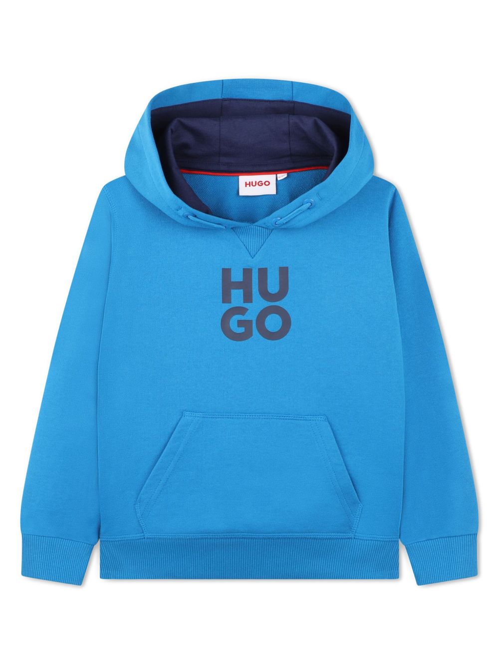 HUGO KIDS logo印花连帽衫 - 蓝色