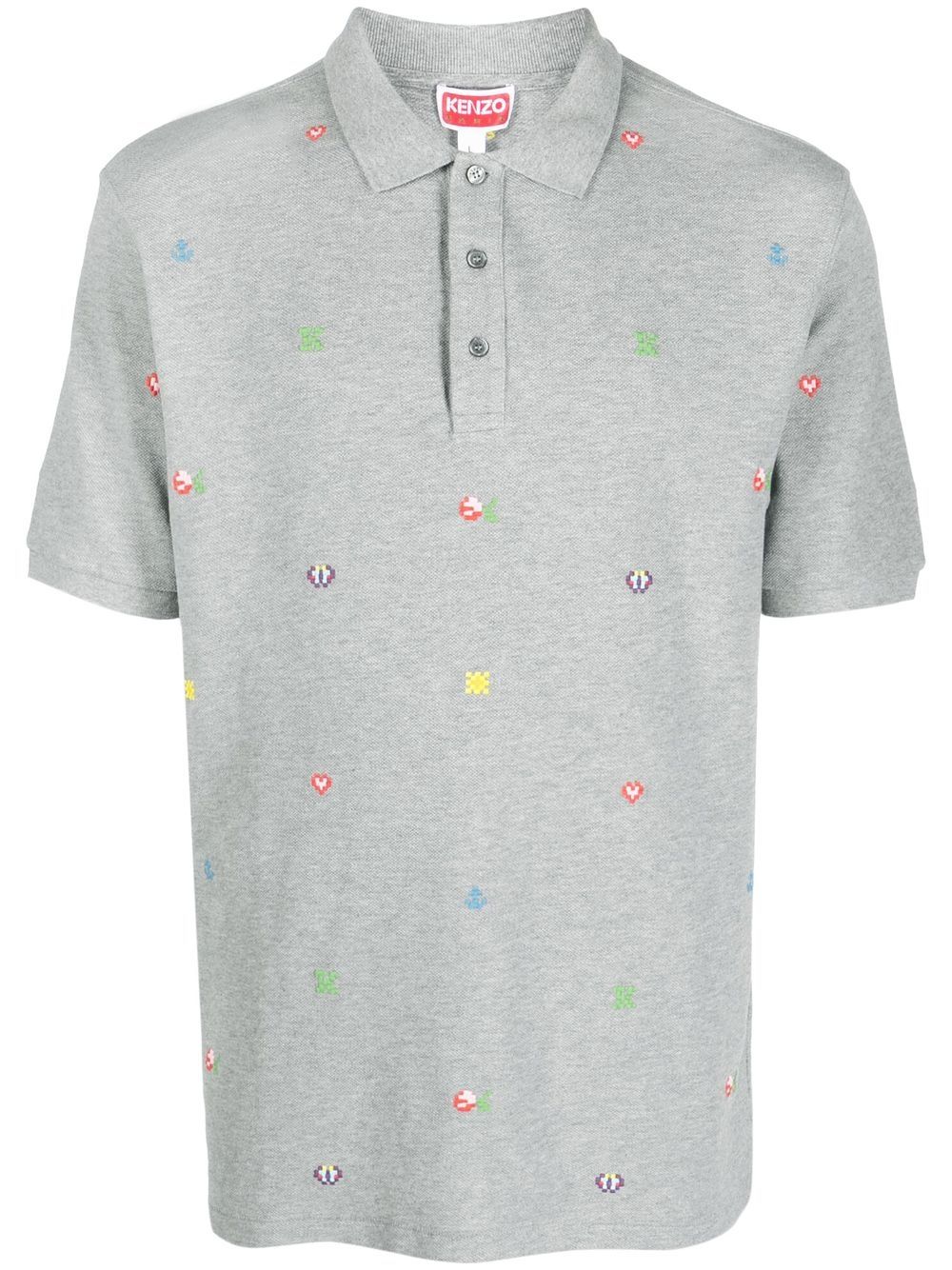 Kenzo Kenzo Pixel 修身polo衫 - 灰色