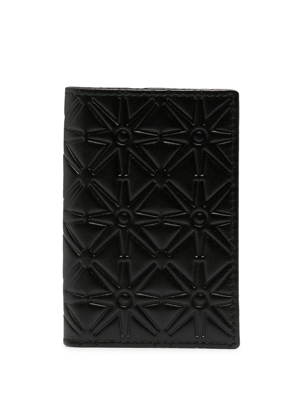 Comme Des Garçons Wallet 几何图案凹面压花卡夹 - 黑色