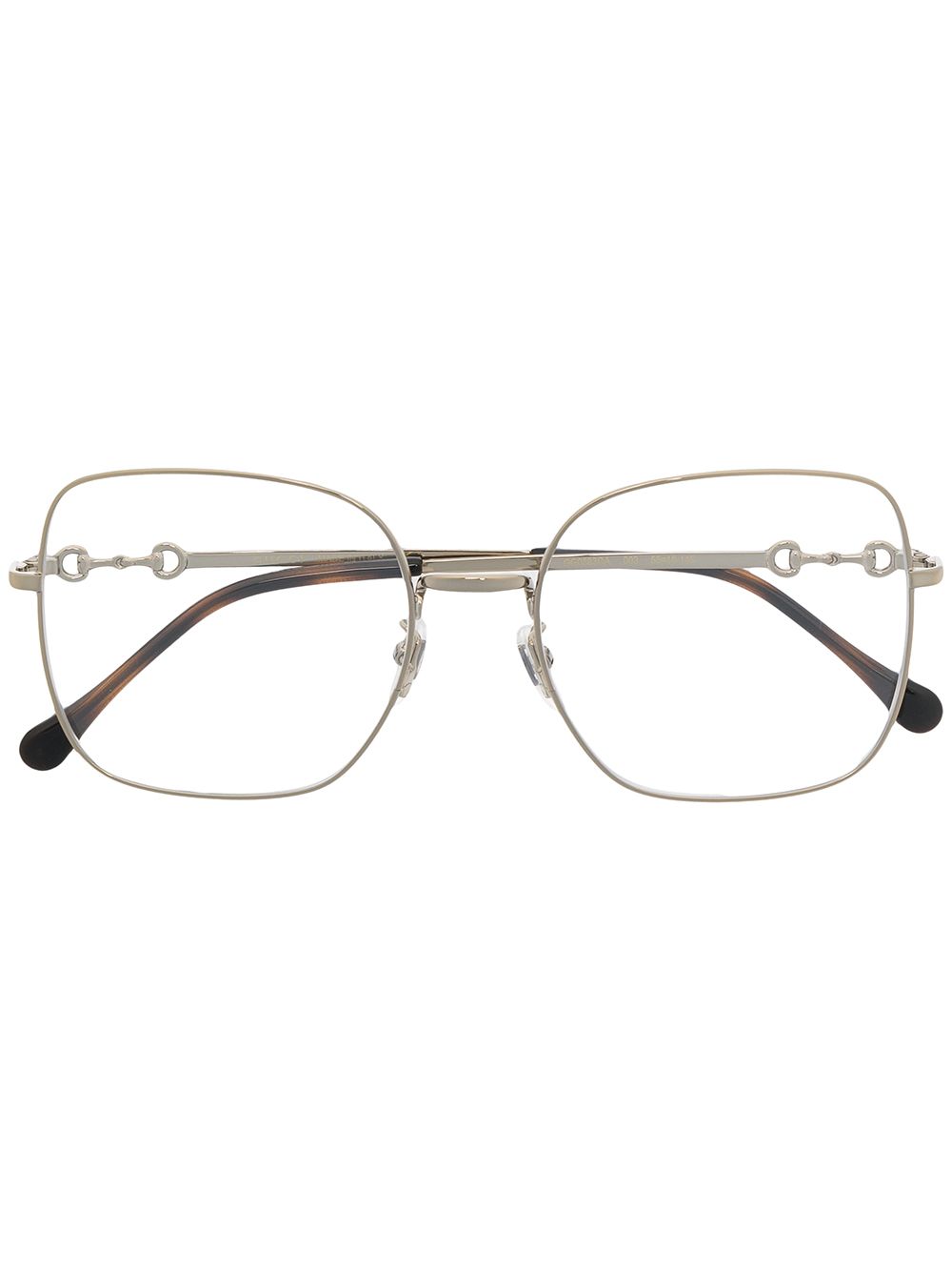 Gucci Eyewear Horsebit 方框太阳眼镜 - 金色