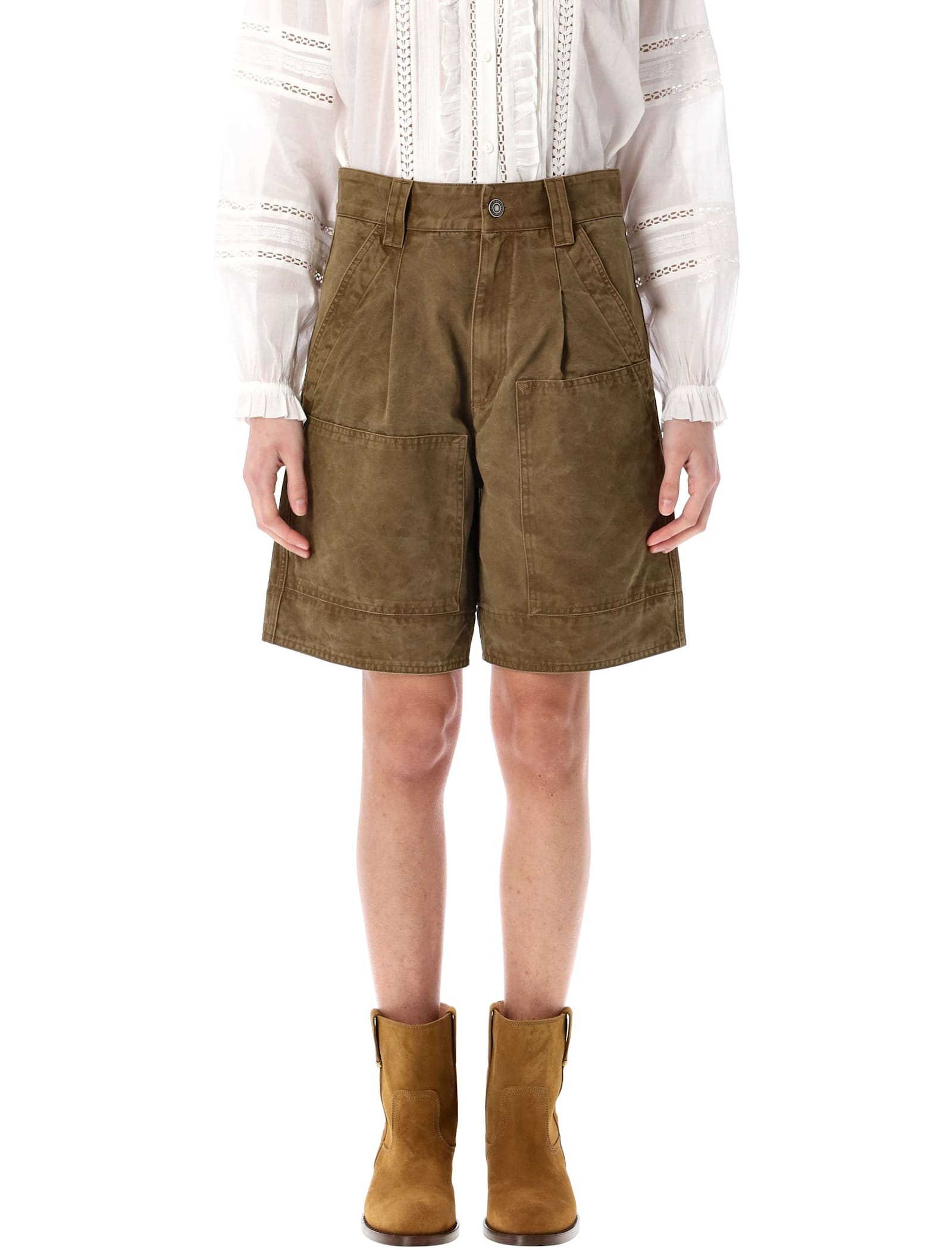 Marant Étoile katja 棕色棉短裤