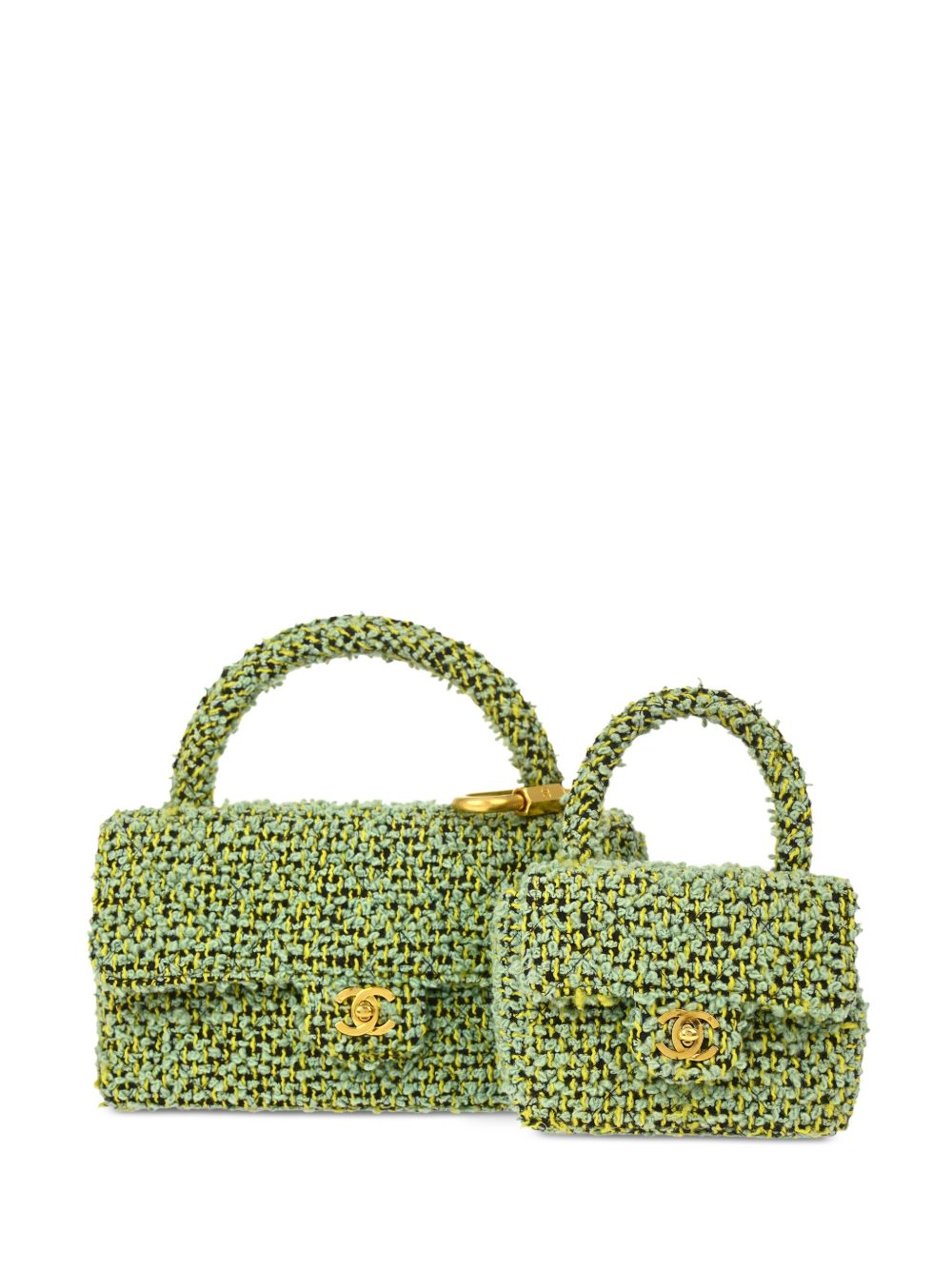 CHANEL Pre-Owned Classic Flap 二合一手提包套装（1992年典藏款） - 绿色
