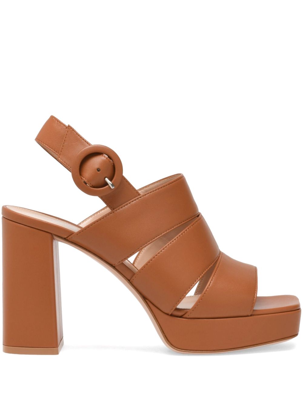 Gianvito Rossi Lyonne 水台式高跟凉鞋 - 褐色