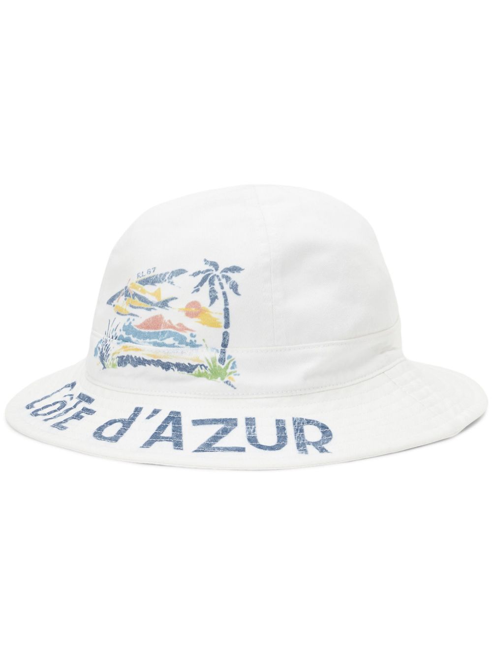 Polo Ralph Lauren 图案印花双面渔夫帽 - 白色