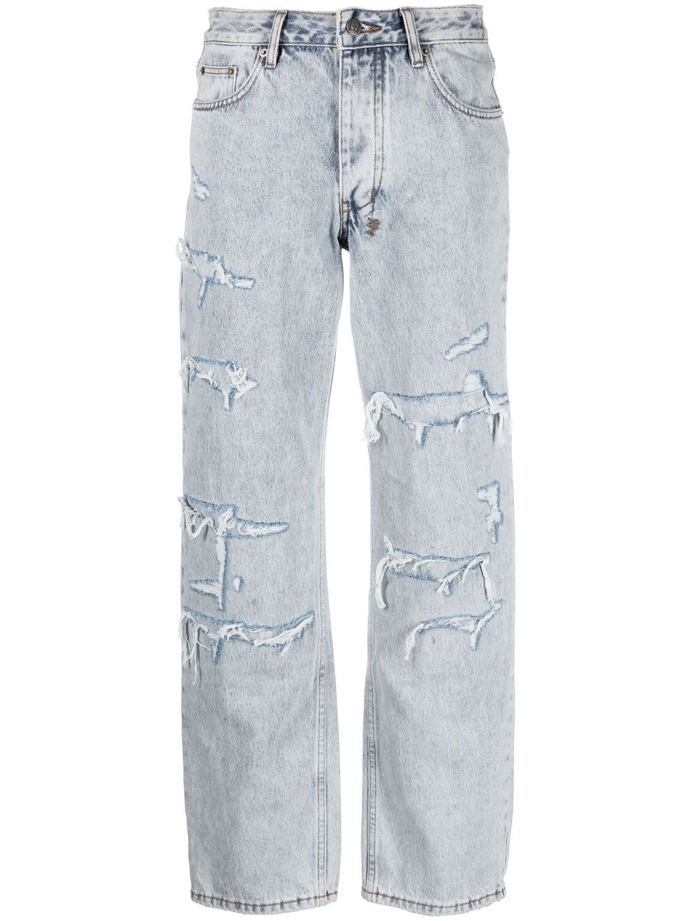Ksubi Brooklyn Muse Repair 直筒牛仔裤 - 蓝色