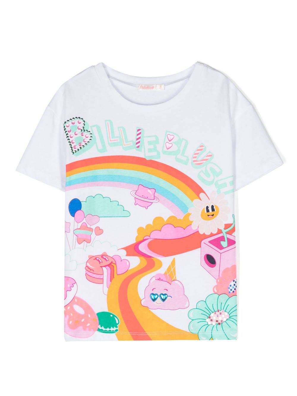 Billieblush 图案印花棉T恤 - 白色