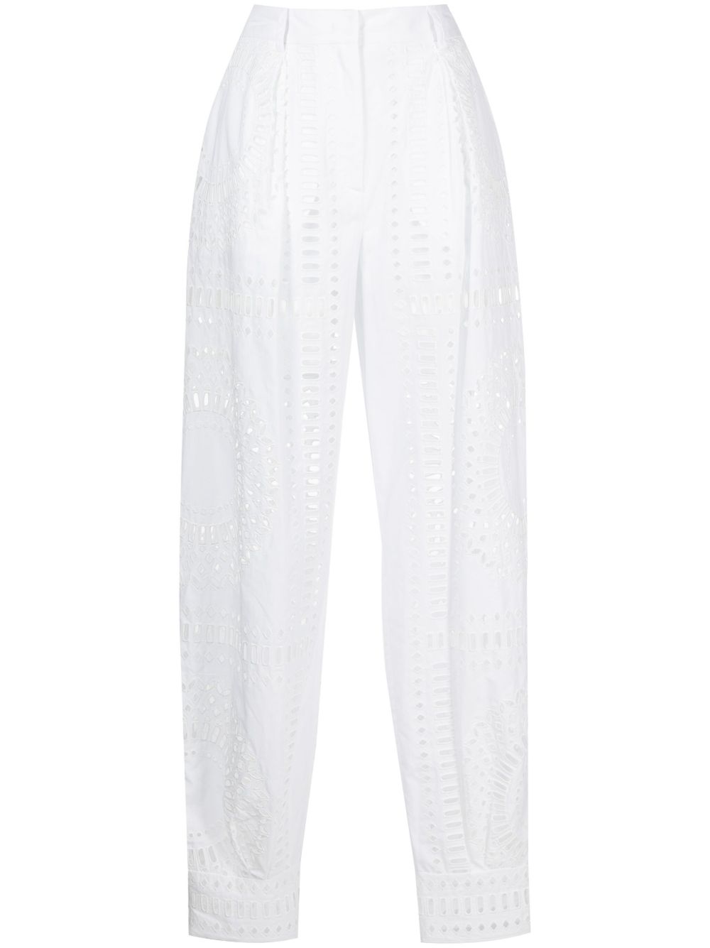 Alberta Ferretti 镂空细节高腰长裤 - 白色