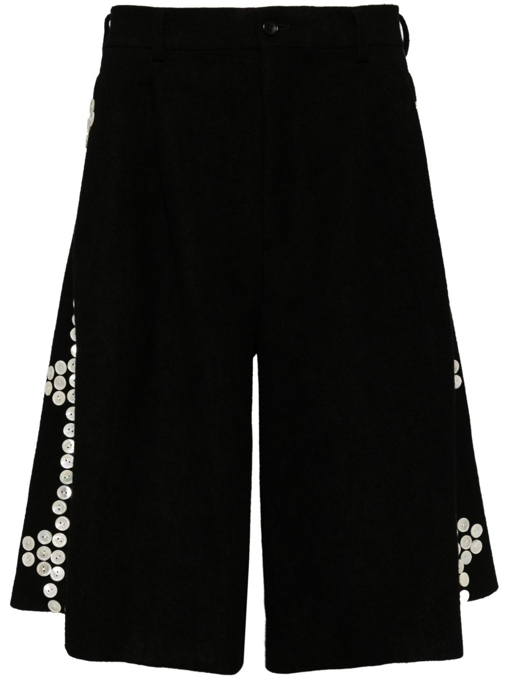 Comme des Garçons Homme Plus 装饰性纽扣西装短裤 - 黑色
