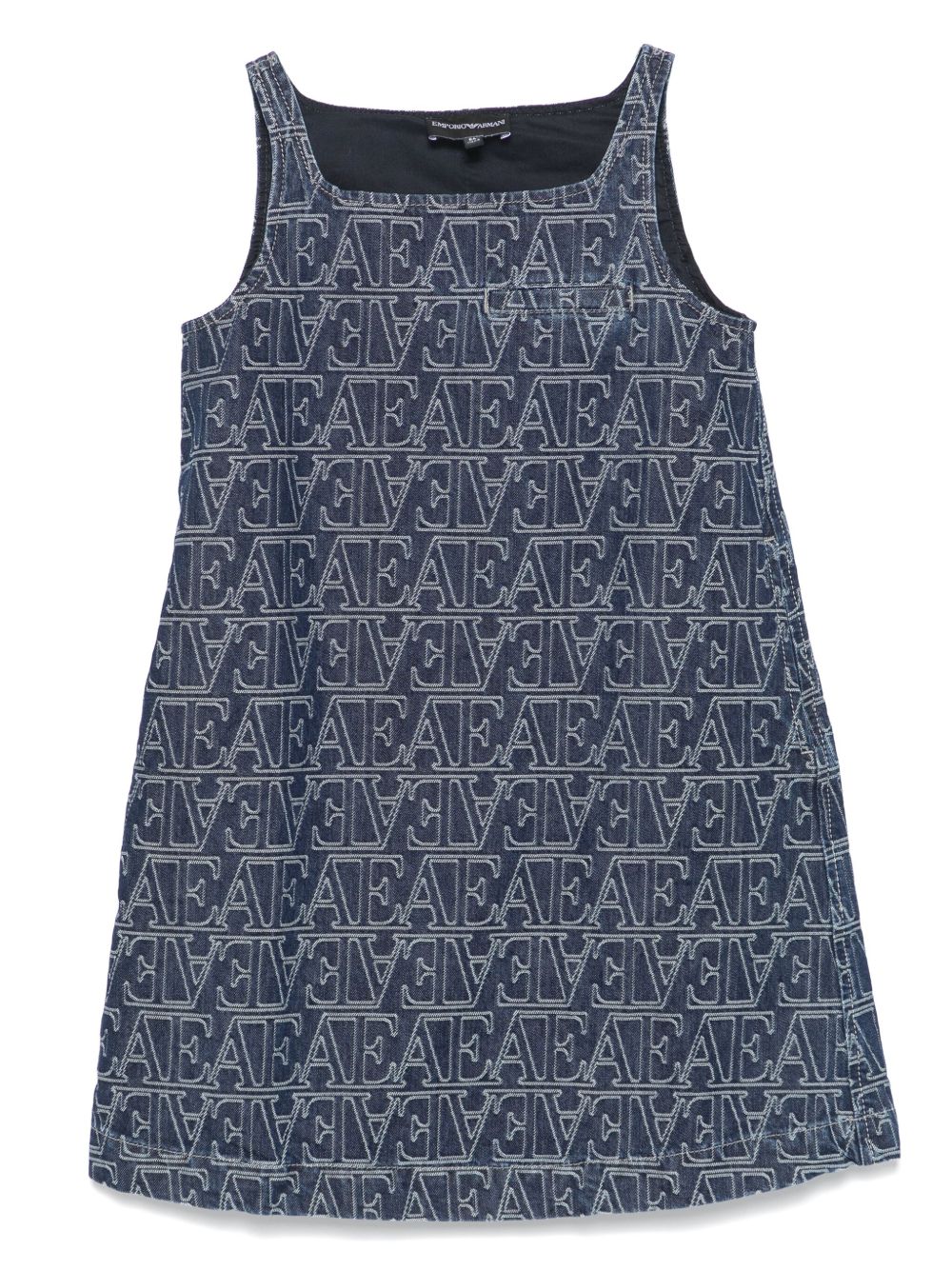 Emporio Armani Kids logo提花连衣裙 - 蓝色