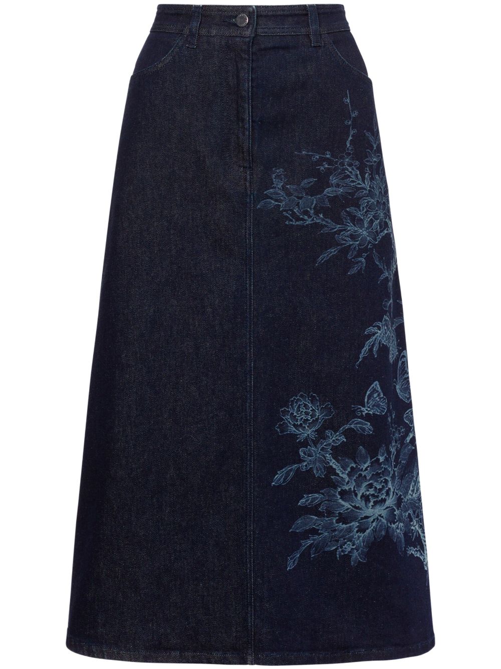 Alberta Ferretti 虹彩效果A字半身裙 - 蓝色