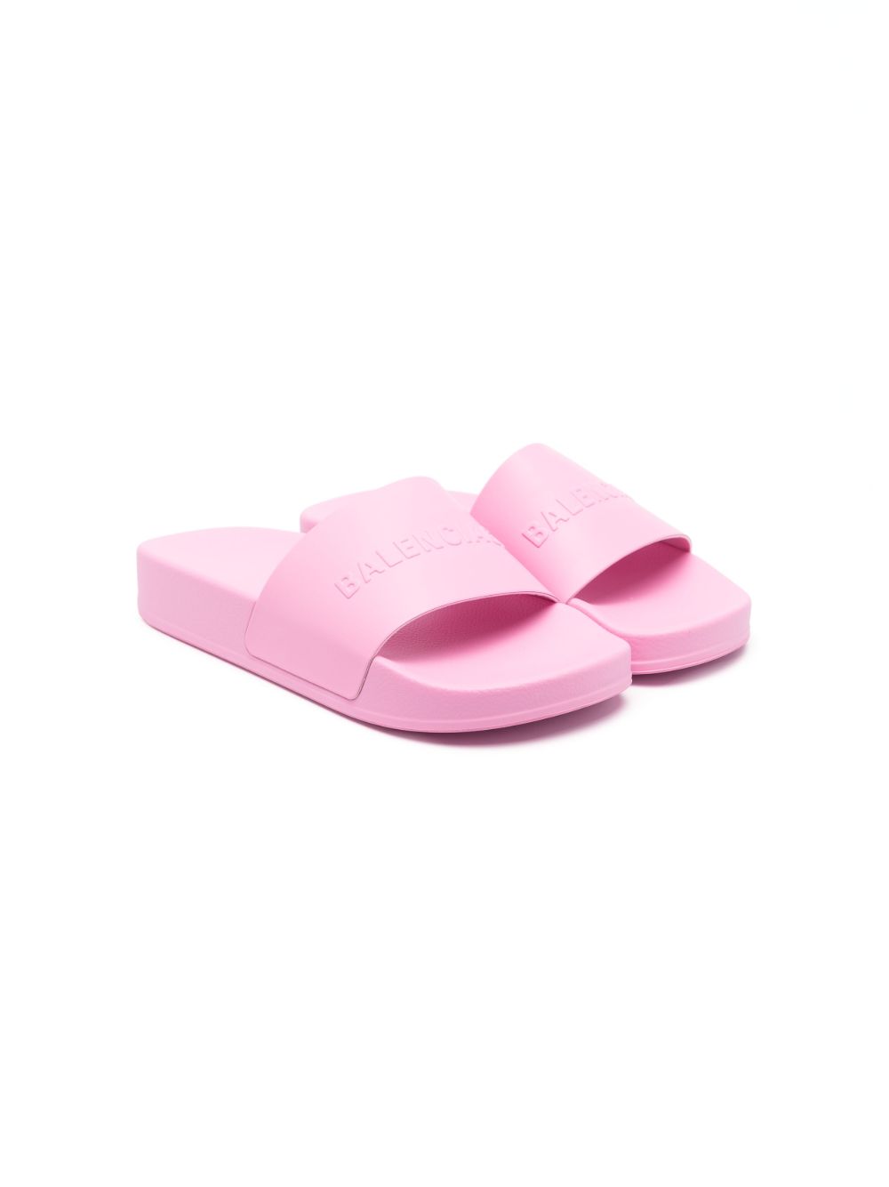 Balenciaga Kids logo压纹同色系设计拖鞋 - 粉色