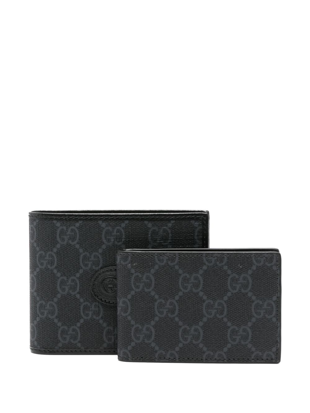 Gucci GG Supreme 帆布钱包 - 黑色