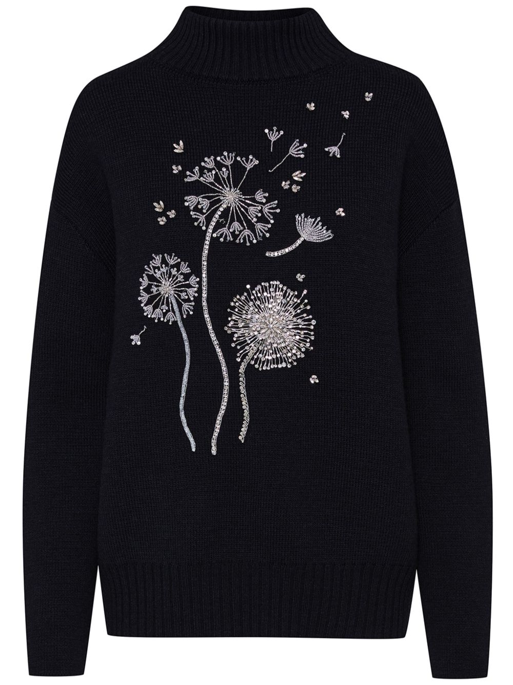 Oscar de la Renta Dandelion 晶饰毛衣 - 黑色