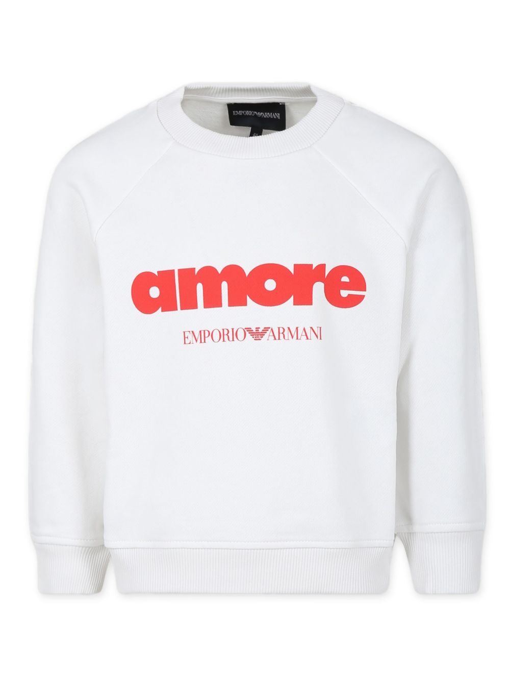 Emporio Armani Kids Amore 圆领卫衣 - 白色