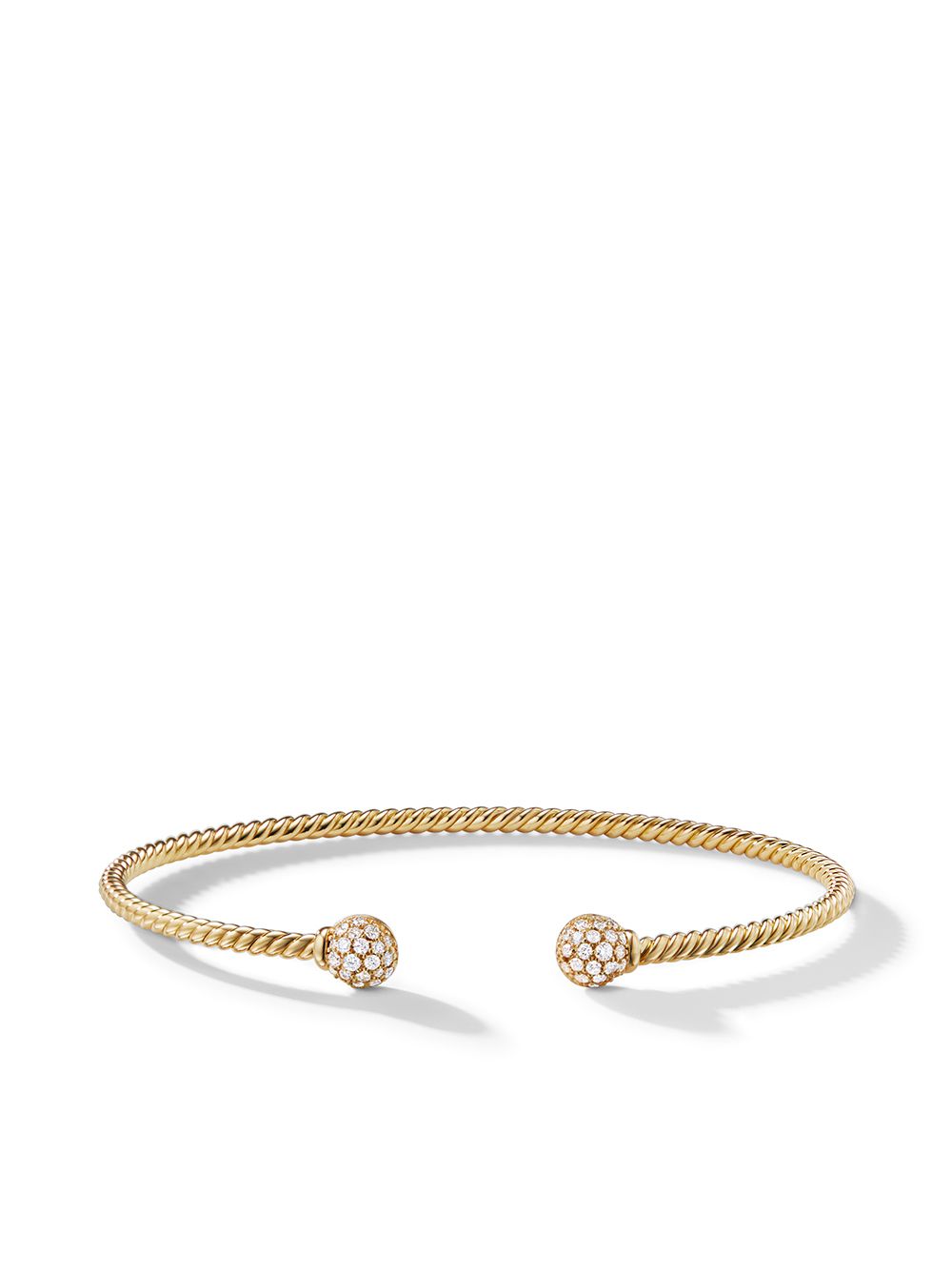 David Yurman Petite Solari Bead 18K黄金钻石手镯 - 金色