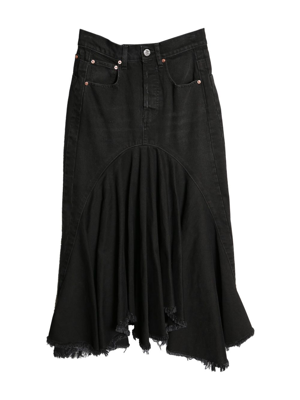 VETEMENTS denim midi skirt - 黑色