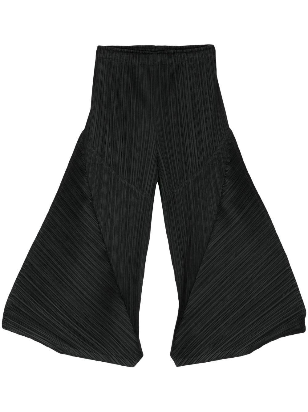 Pleats Please Issey Miyake 细褶露踝裤 - 黑色