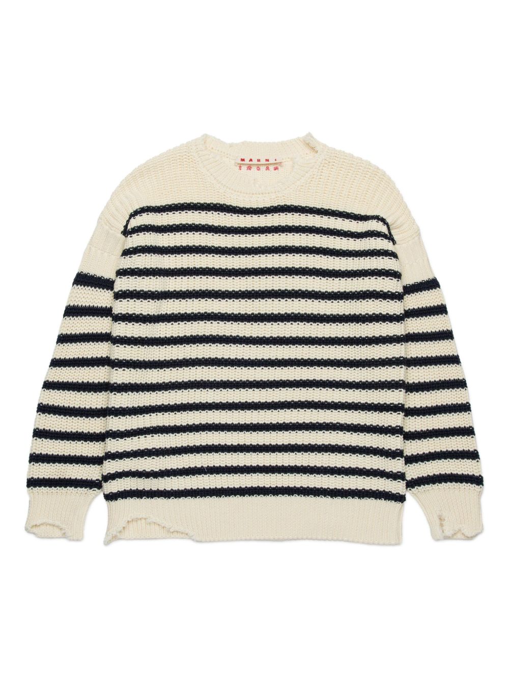 Marni Kids 条纹毛衣 - 中性色