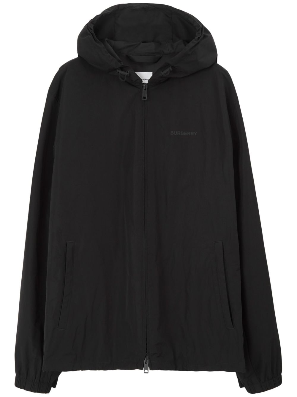 Burberry logo印花长袖连帽衫 - 黑色