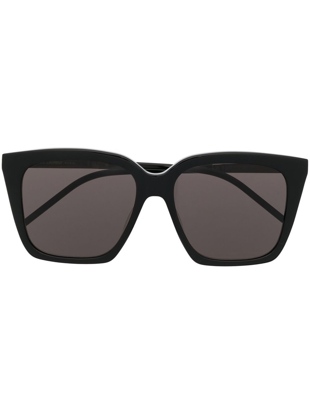 Saint Laurent Eyewear logo标牌细节太阳眼镜 - 黑色