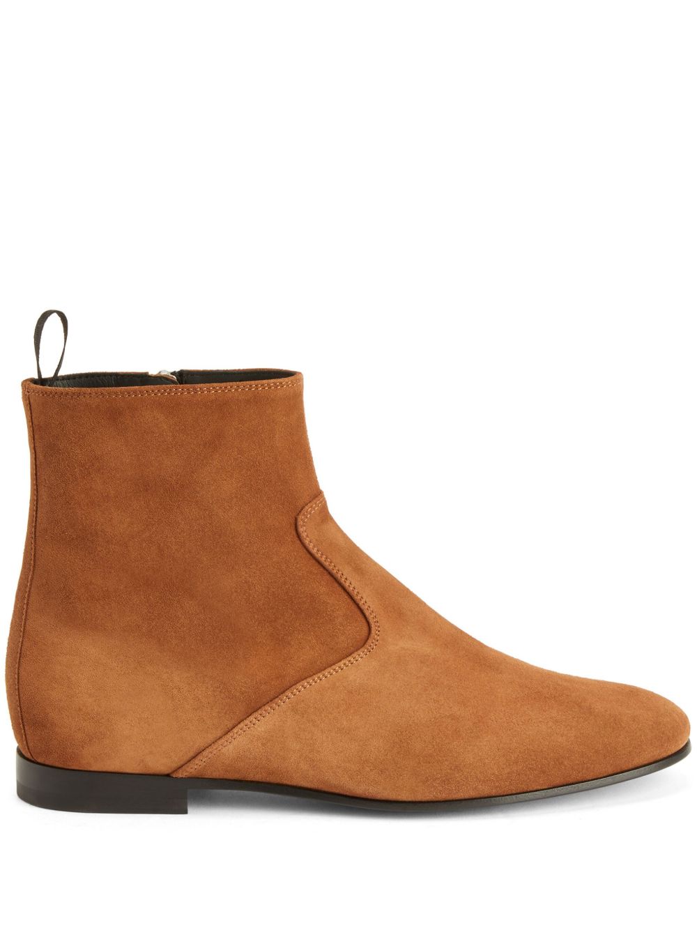 Giuseppe Zanotti Ron 拼接及踝绒面皮靴 - 褐色