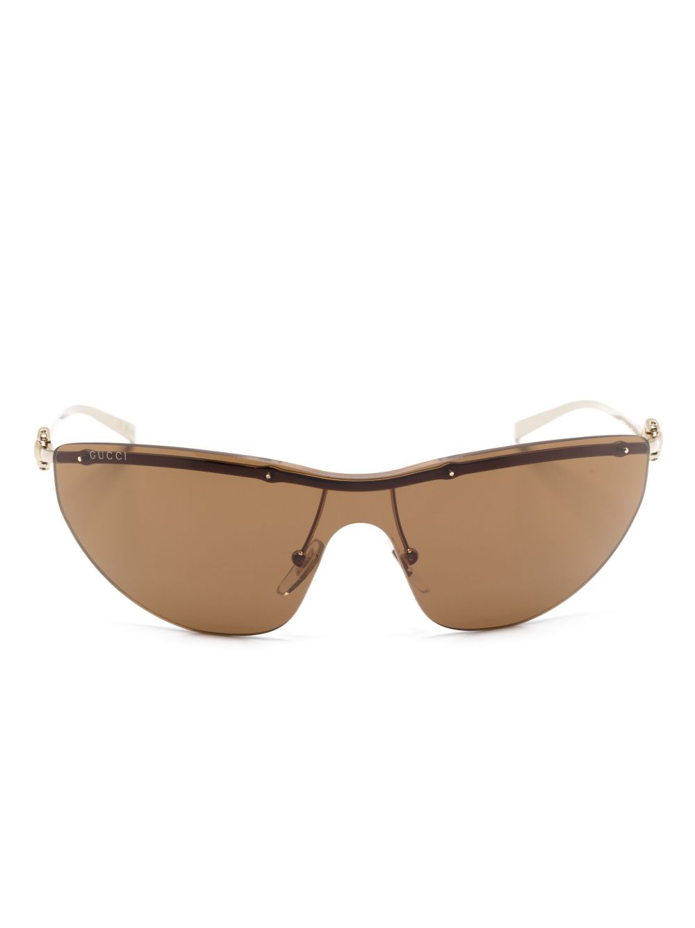 Gucci Eyewear 马衔扣细节太阳眼镜 - 金色