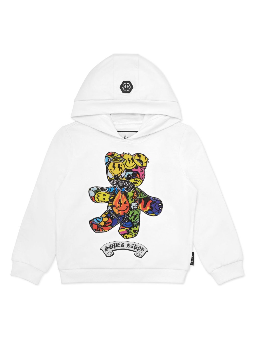 Philipp Plein Junior Teddy Bear 印花连帽衫 - 白色