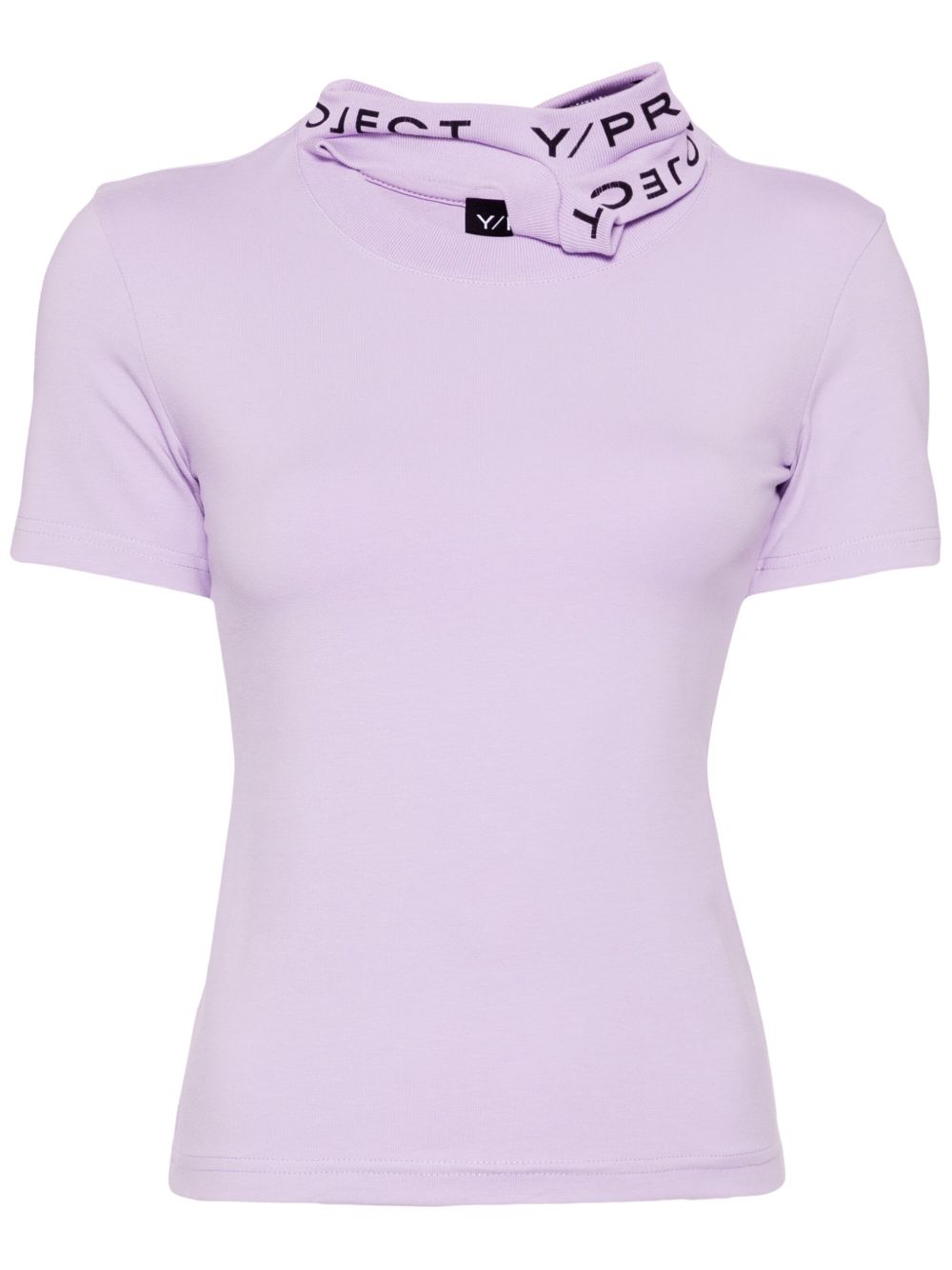 Y/Project logo-print collar jersey T-shirt - 紫色