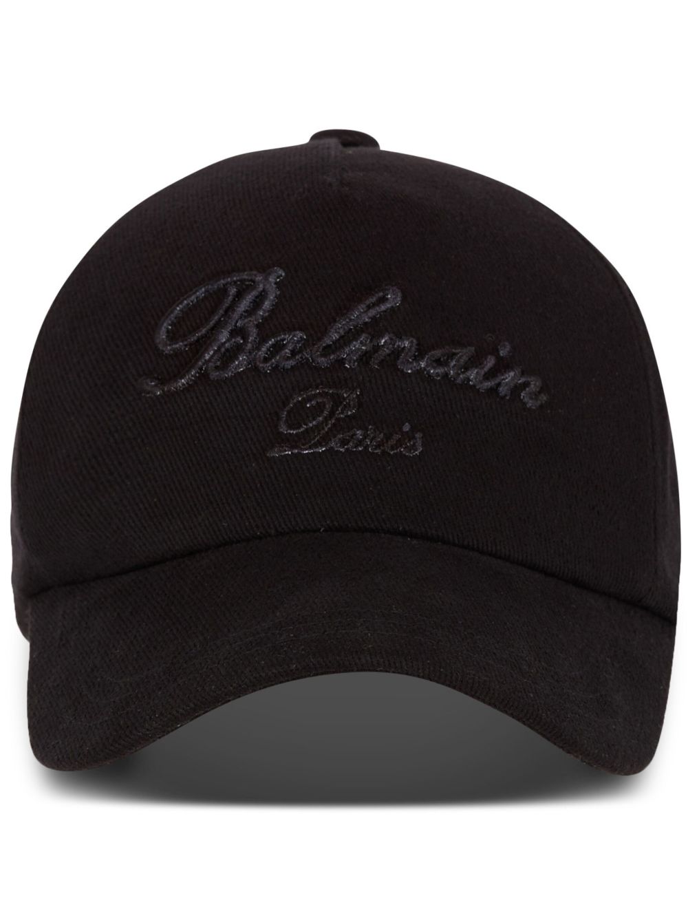 Balmain logo刺绣棒球帽 - 黑色