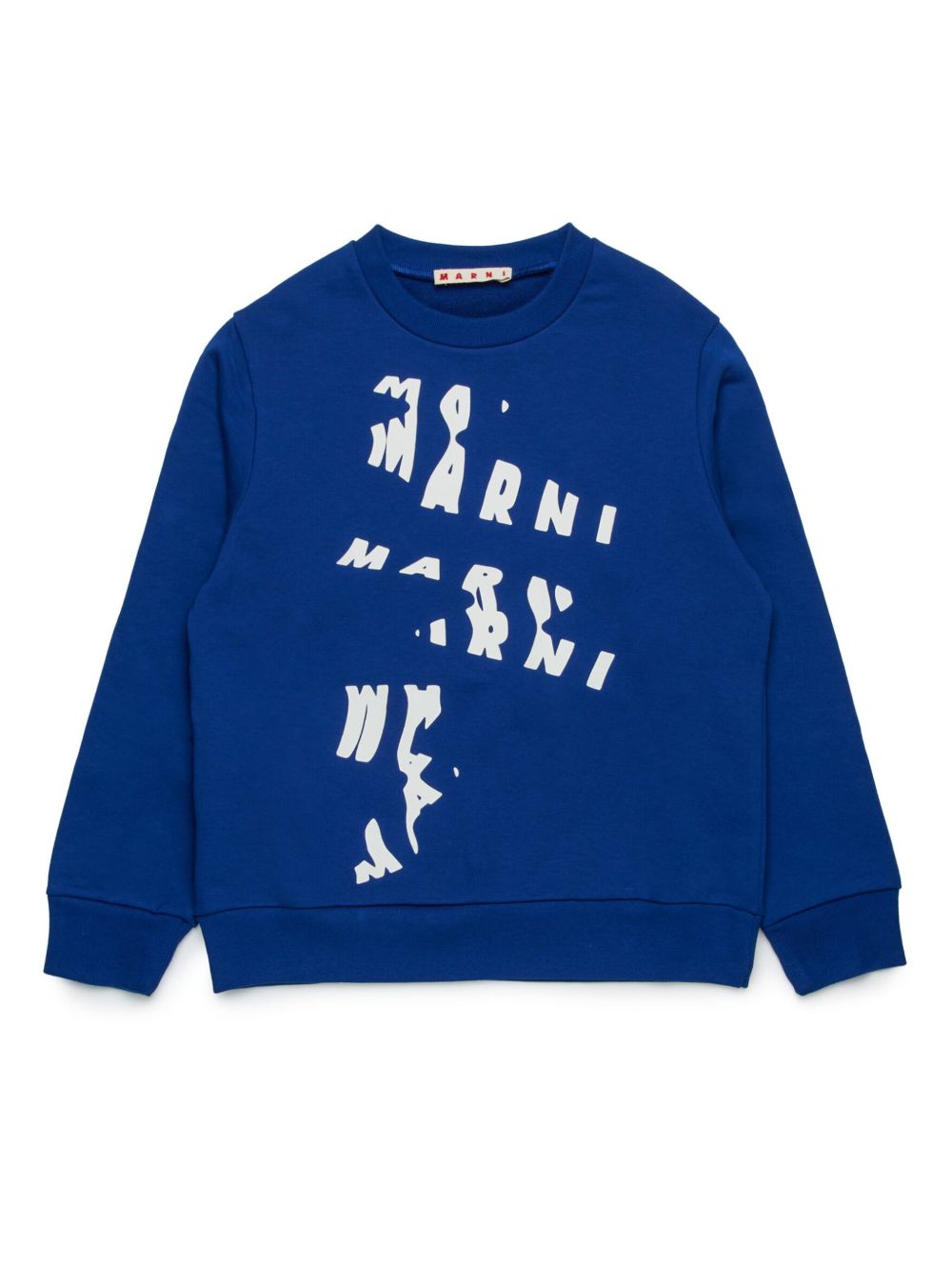 Marni Kids logo印花棉卫衣 - 蓝色