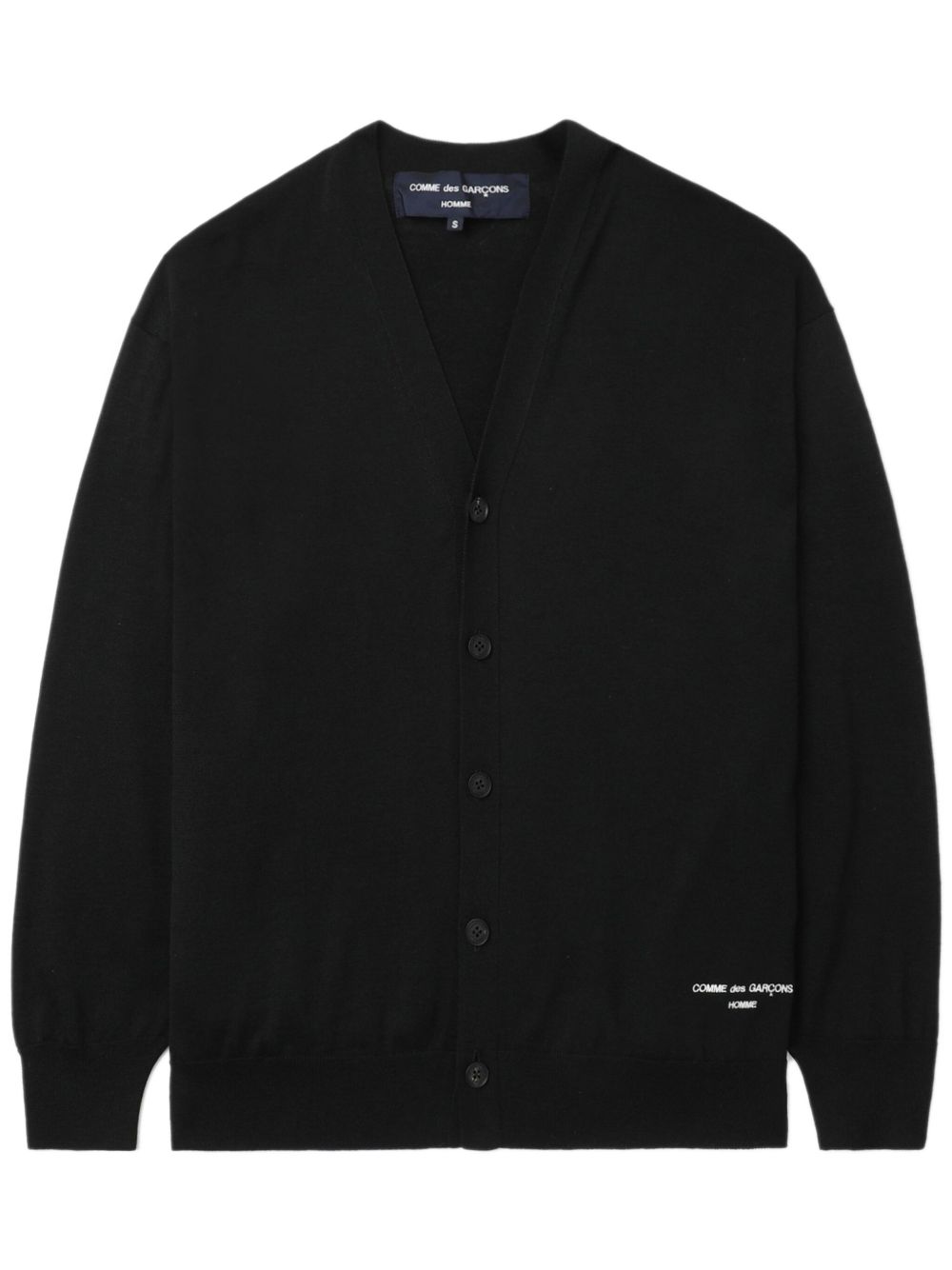 Comme des Garçons Homme logo刺绣开衫 - 黑色