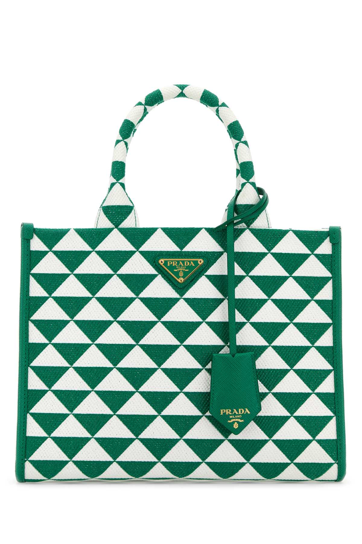 Prada 刺绣面料小号标志购物袋
