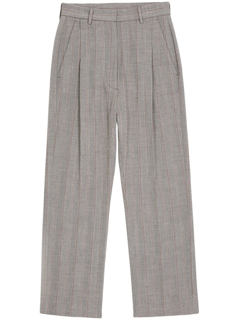 MM6 Maison Margiela 褶饰露踝裤 - 灰色