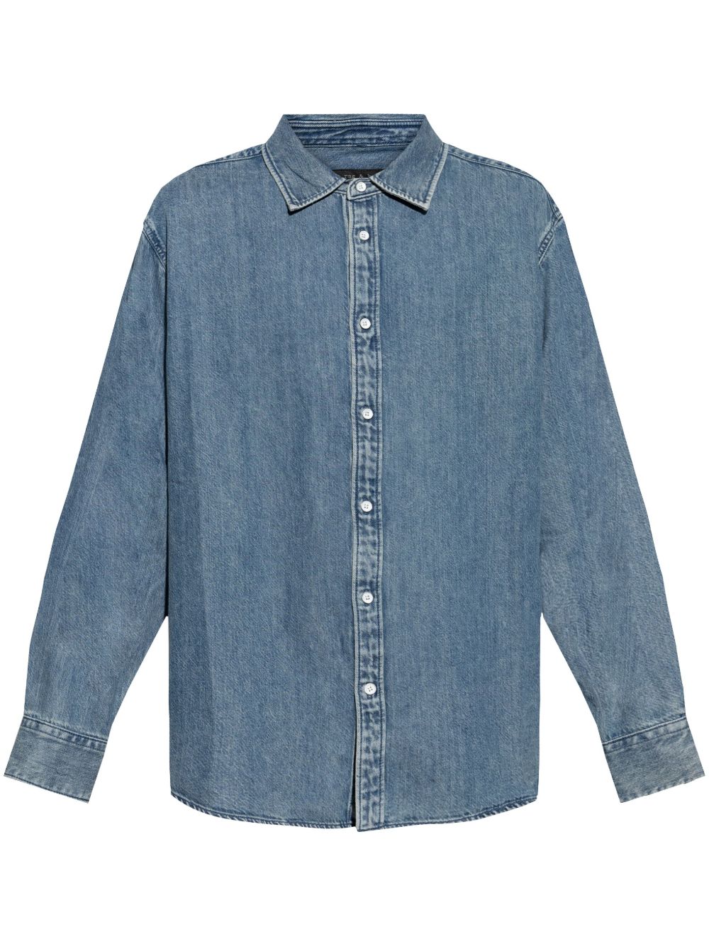 rag & bone 排扣牛仔衬衫 - 蓝色