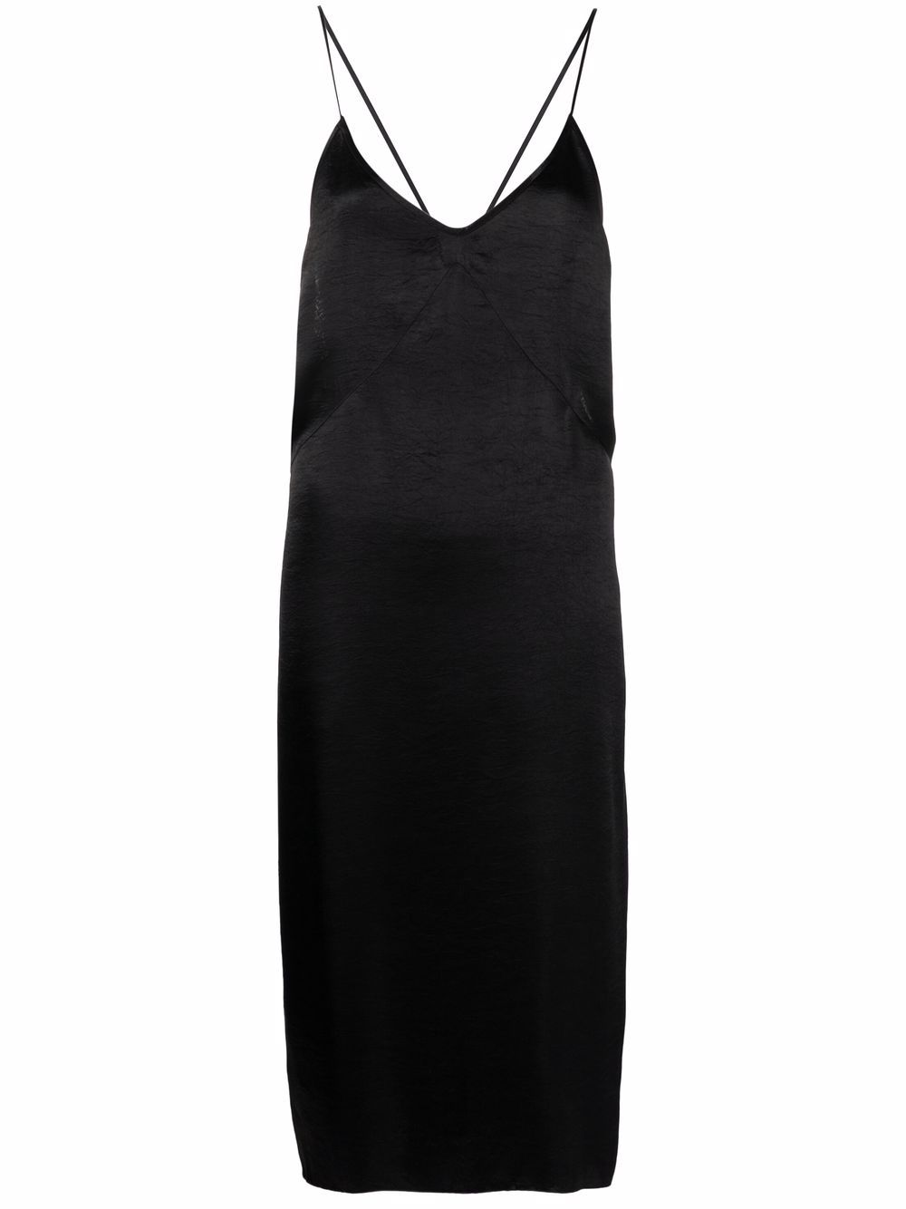 DSQUARED2 D2次方 缎面中长连衣裙 - 黑色