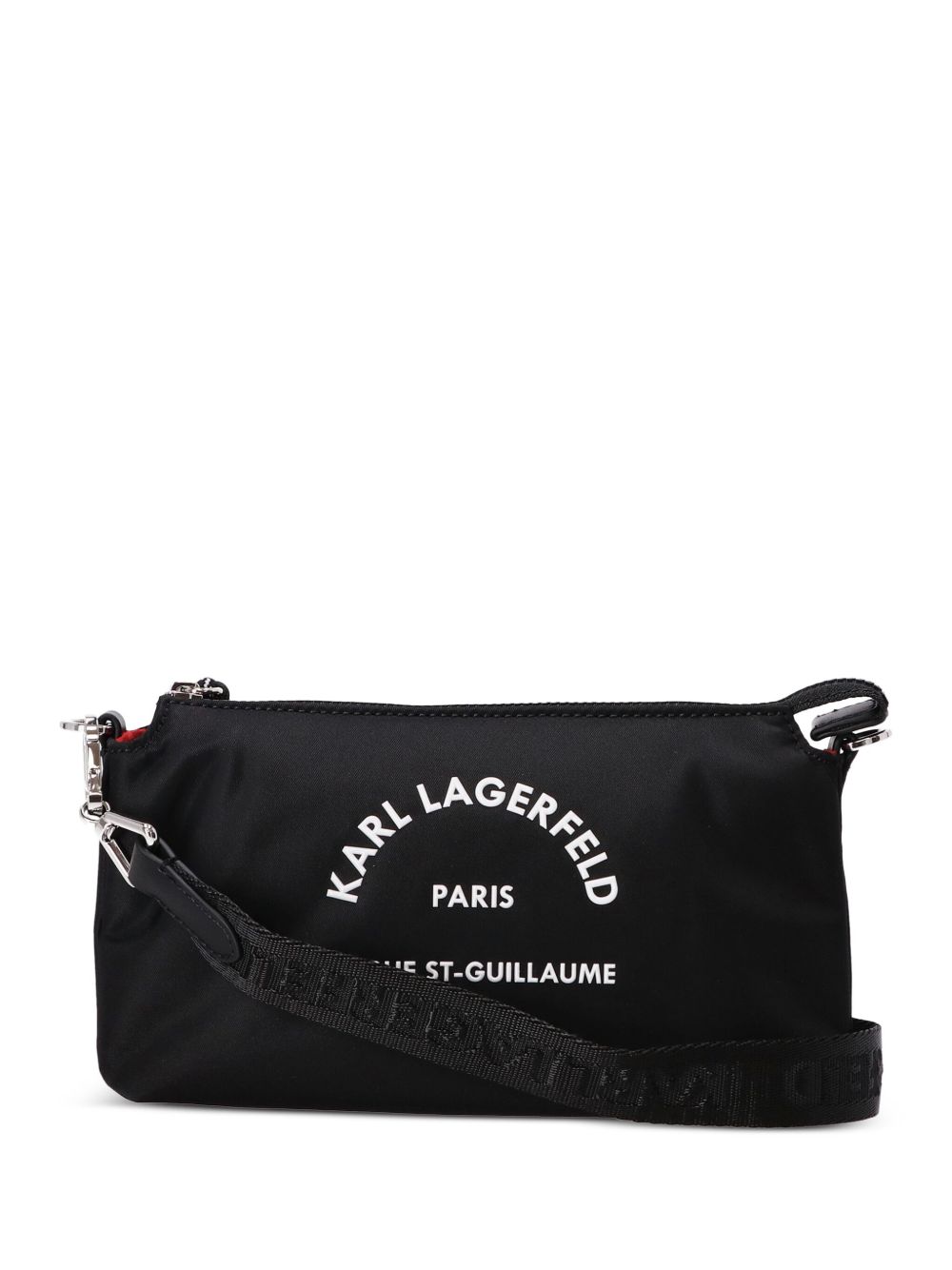 Karl Lagerfeld 橡胶logo斜挎包 - 黑色