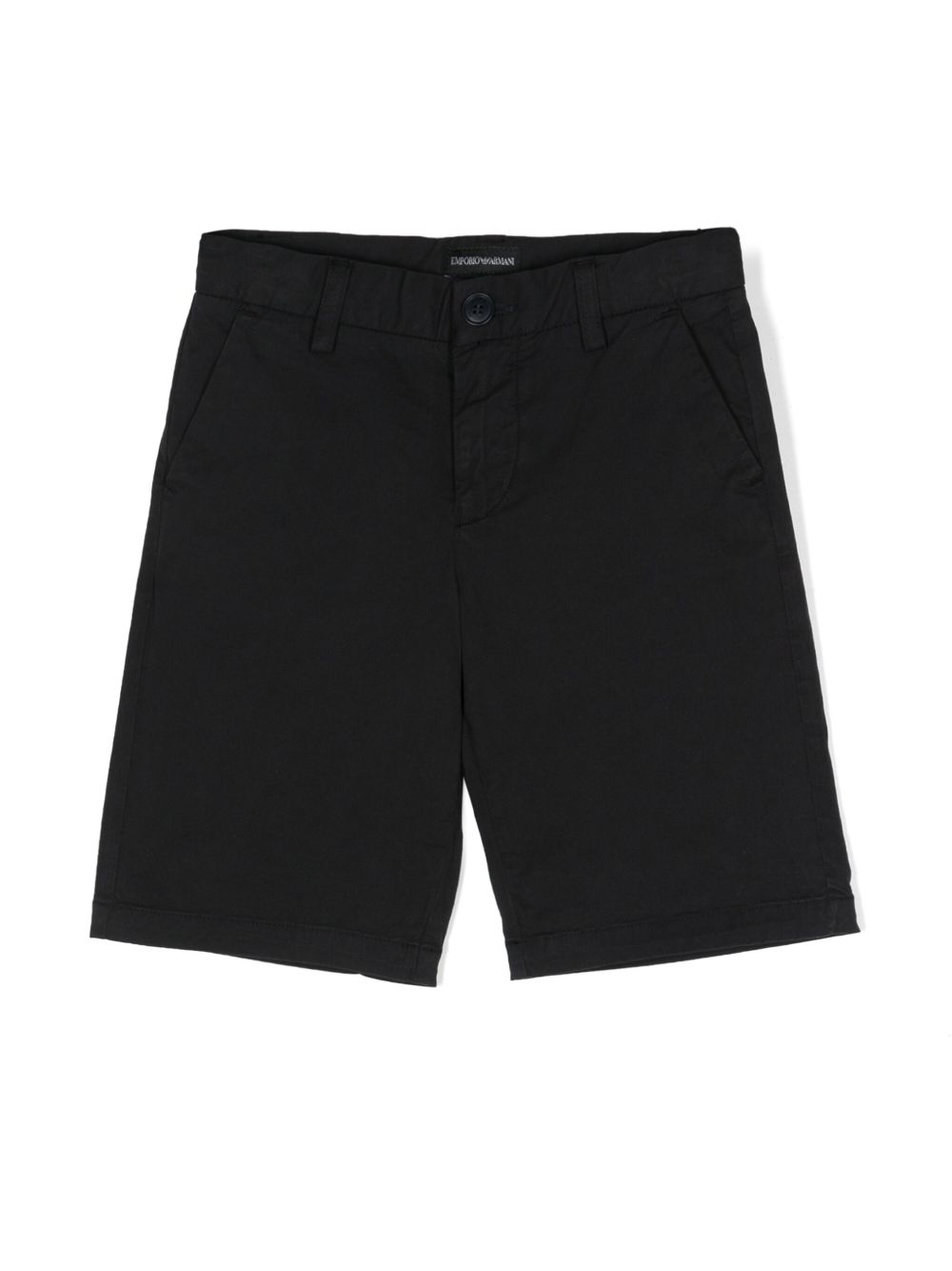 Emporio Armani Kids logo标牌百慕大短裤 - 蓝色