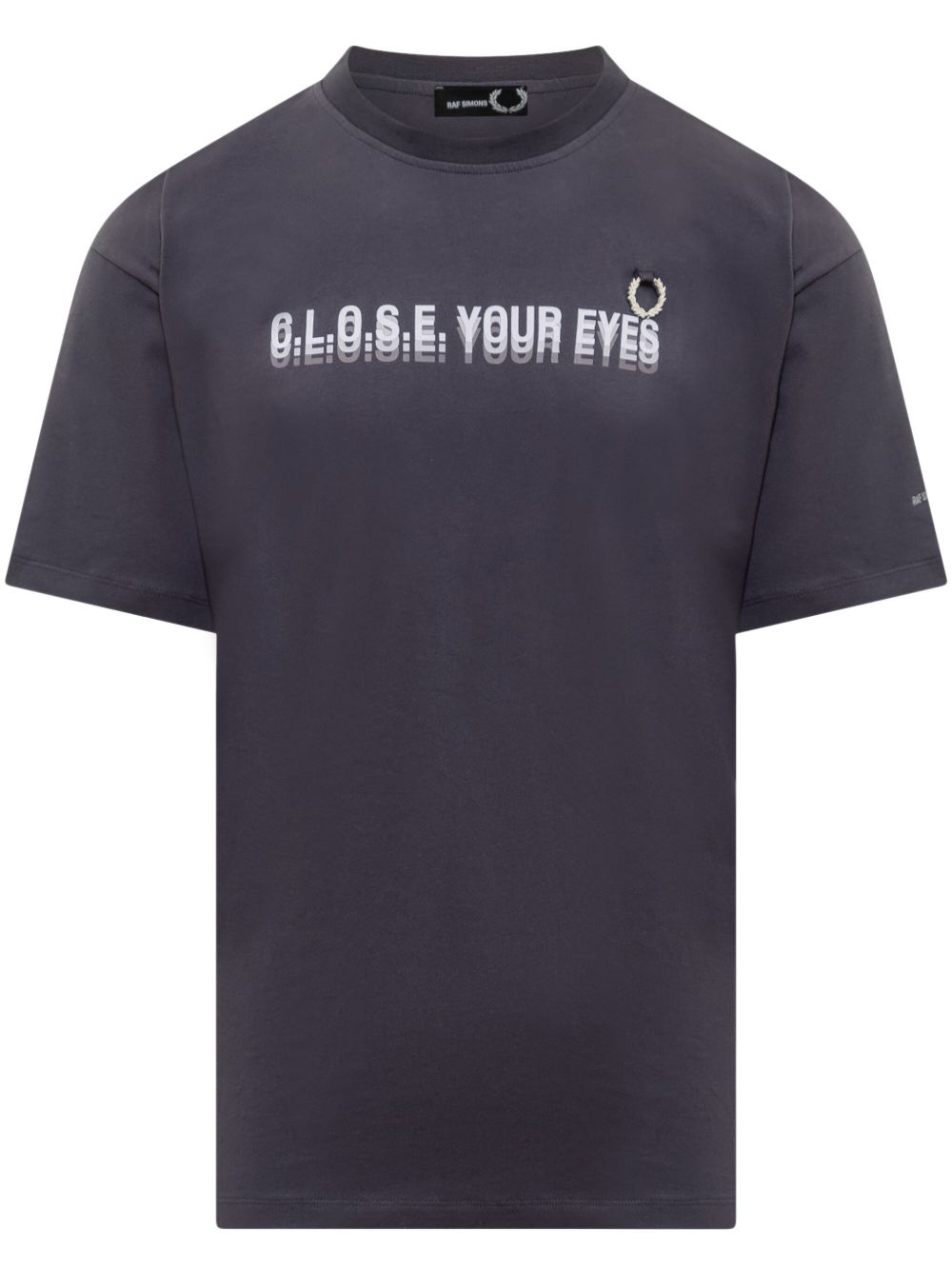 Raf Simons X Fred Perry 标语印花T恤 - 蓝色