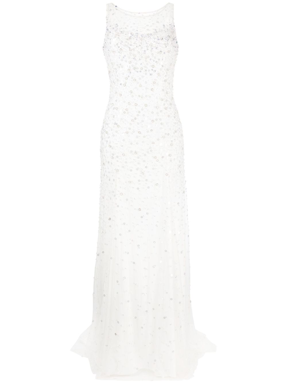 Jenny Packham Ida 缀饰褶饰连衣裙 - 白色