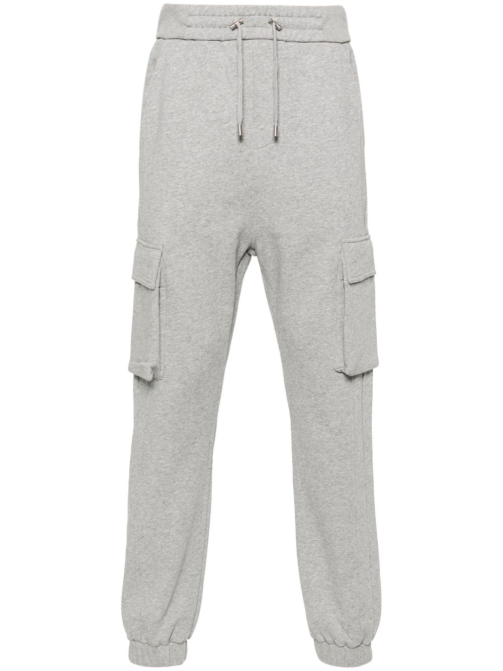 Balmain logo印花棉运动裤 - 灰色